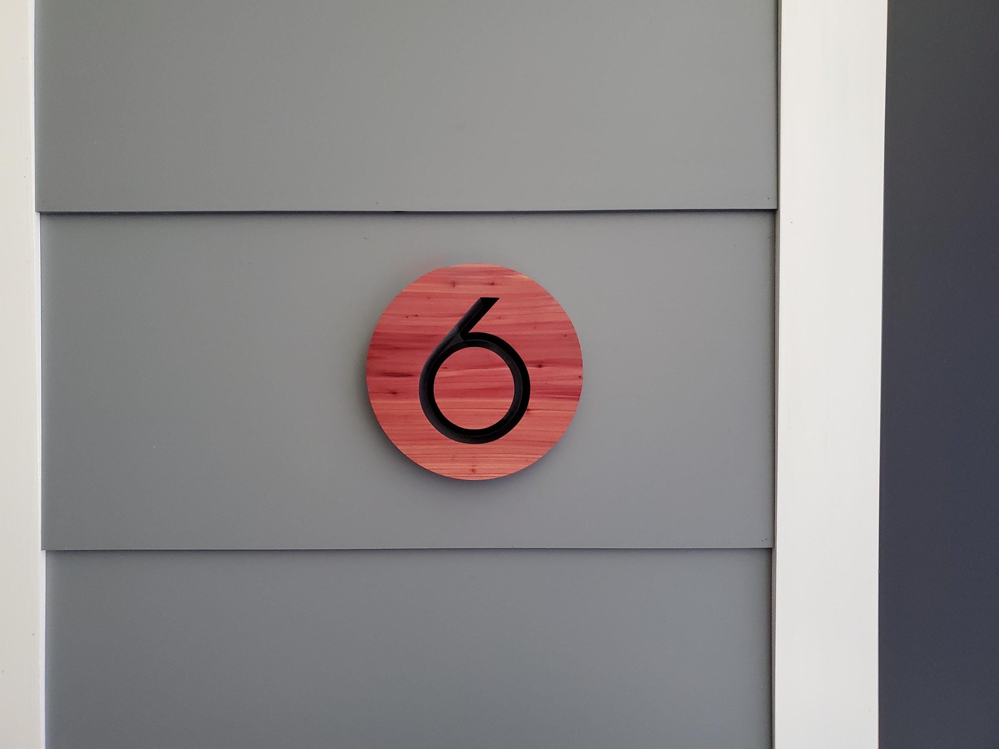 Custom Round House Number Plaques, Modern Home Carved Wood Street Address Sign, Personalized House Address, Mid Century Modern Style, Condo