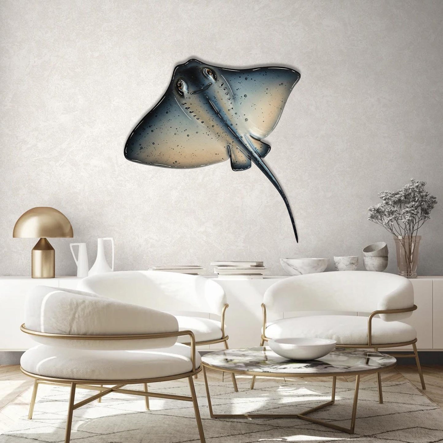 Stingray Wall Art Ocean Animal Wall Decor Manta Ray Wall Hanging Home Decor Metal Stingray Wall Decor Beach House Wall Art Stingray Decor