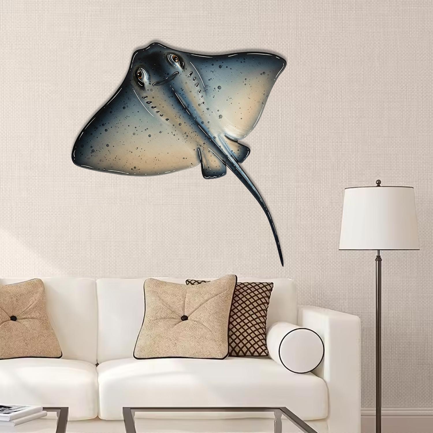 Stingray Wall Art Ocean Animal Wall Decor Manta Ray Wall Hanging Home Decor Metal Stingray Wall Decor Beach House Wall Art Stingray Decor