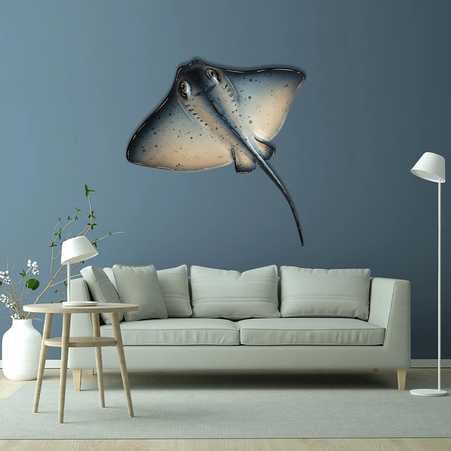 Stingray Wall Art Ocean Animal Wall Decor Manta Ray Wall Hanging Home Decor Metal Stingray Wall Decor Beach House Wall Art Stingray Decor