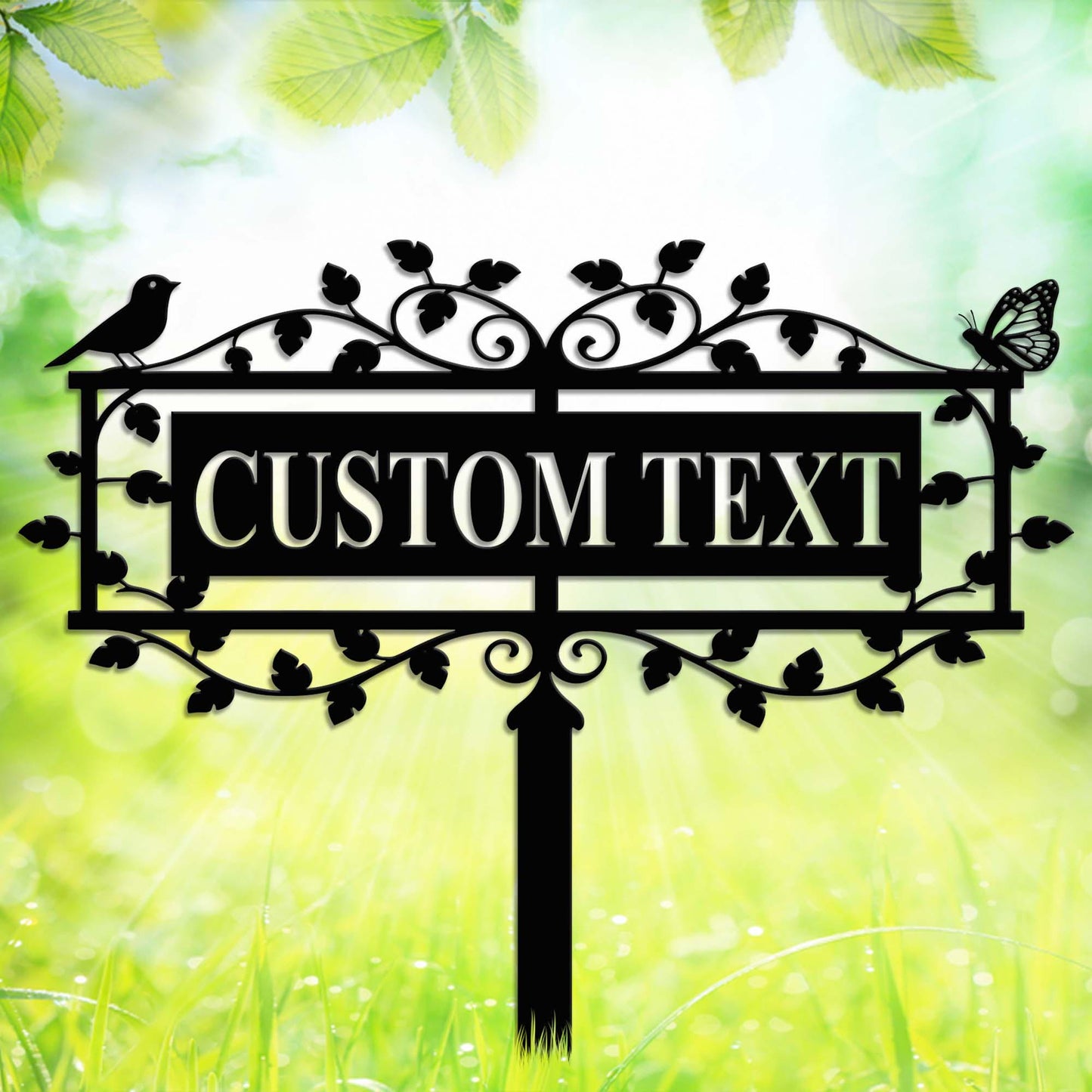 Personalized  Garden Sign with Stake, Metal Bird Garden Sign,Custom Garden Stake, Yard Sign, Yard Decor,Gardener Name Sign,Mom's Garden Sign
