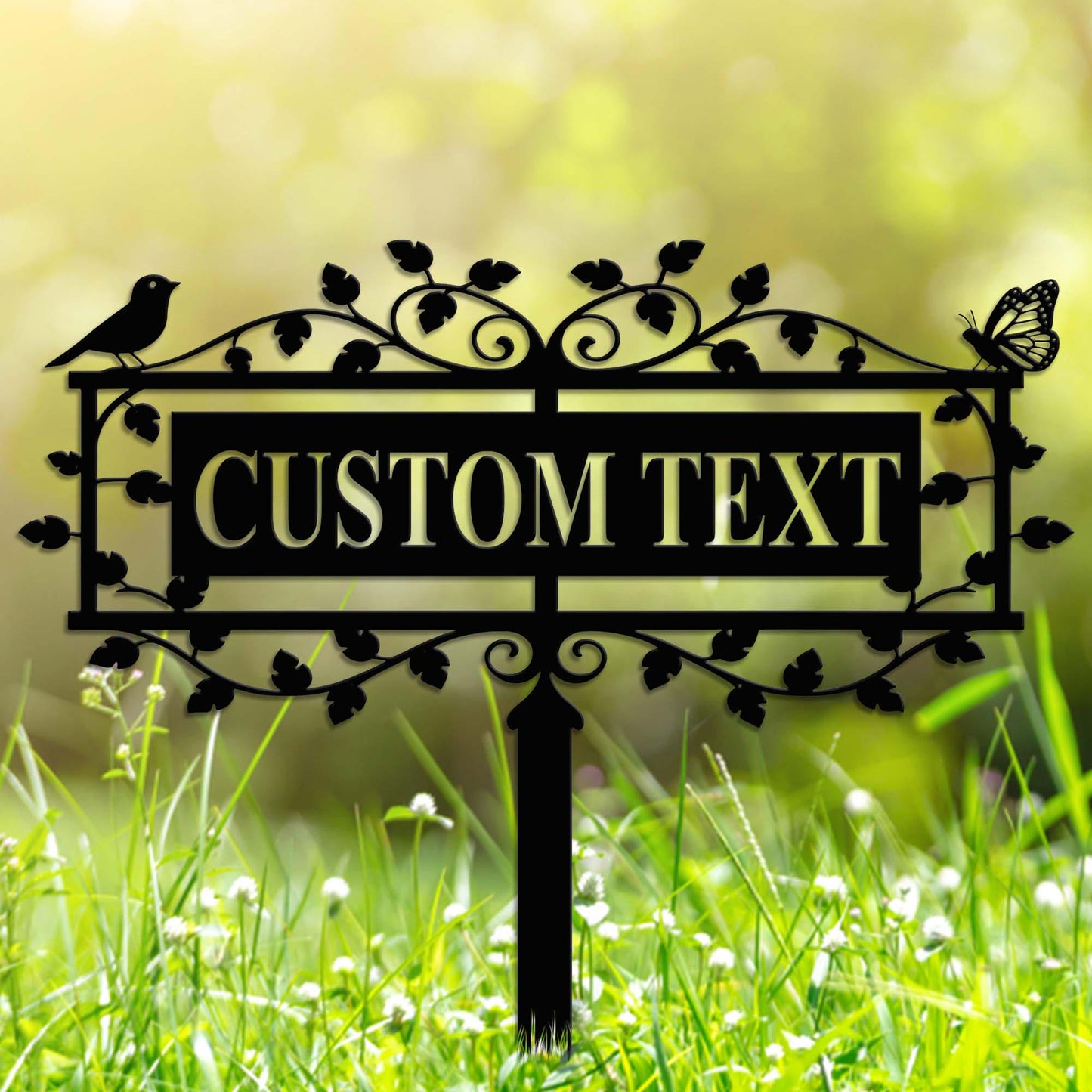 Personalized  Garden Sign with Stake, Metal Bird Garden Sign,Custom Garden Stake, Yard Sign, Yard Decor,Gardener Name Sign,Mom's Garden Sign