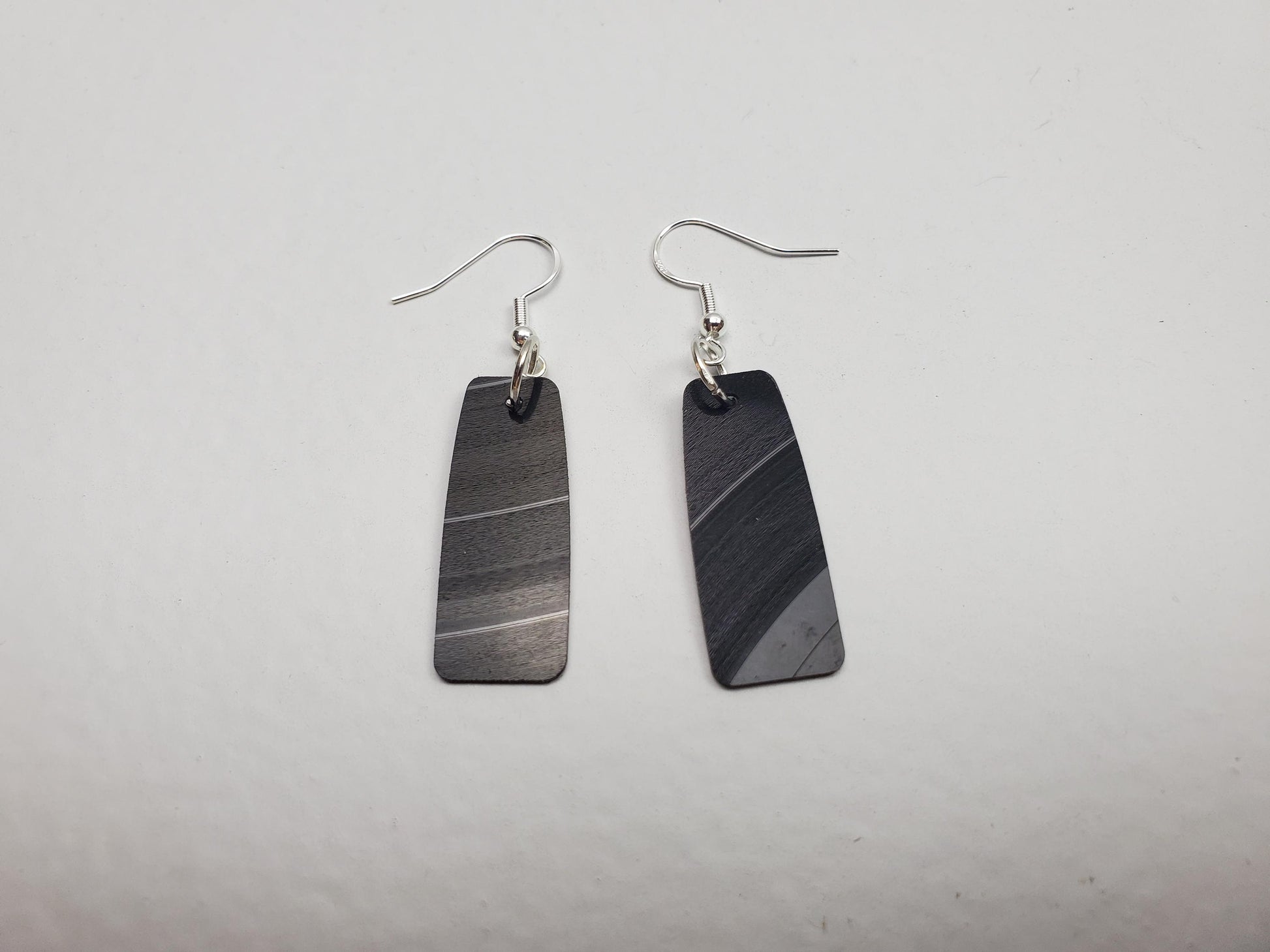 Reclaimed Bar Earrings Made From Music Records, Upcycled Rectangle Drop Earrings, Gift For Music Lover, Rock And Roll Fashion Jewelery