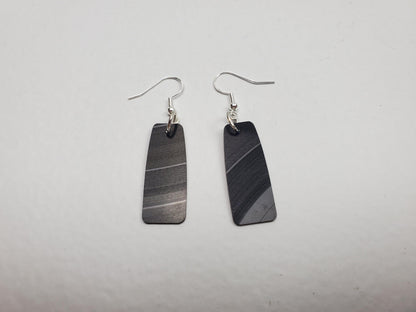 Reclaimed Bar Earrings Made From Music Records, Upcycled Rectangle Drop Earrings, Gift For Music Lover, Rock And Roll Fashion Jewelery