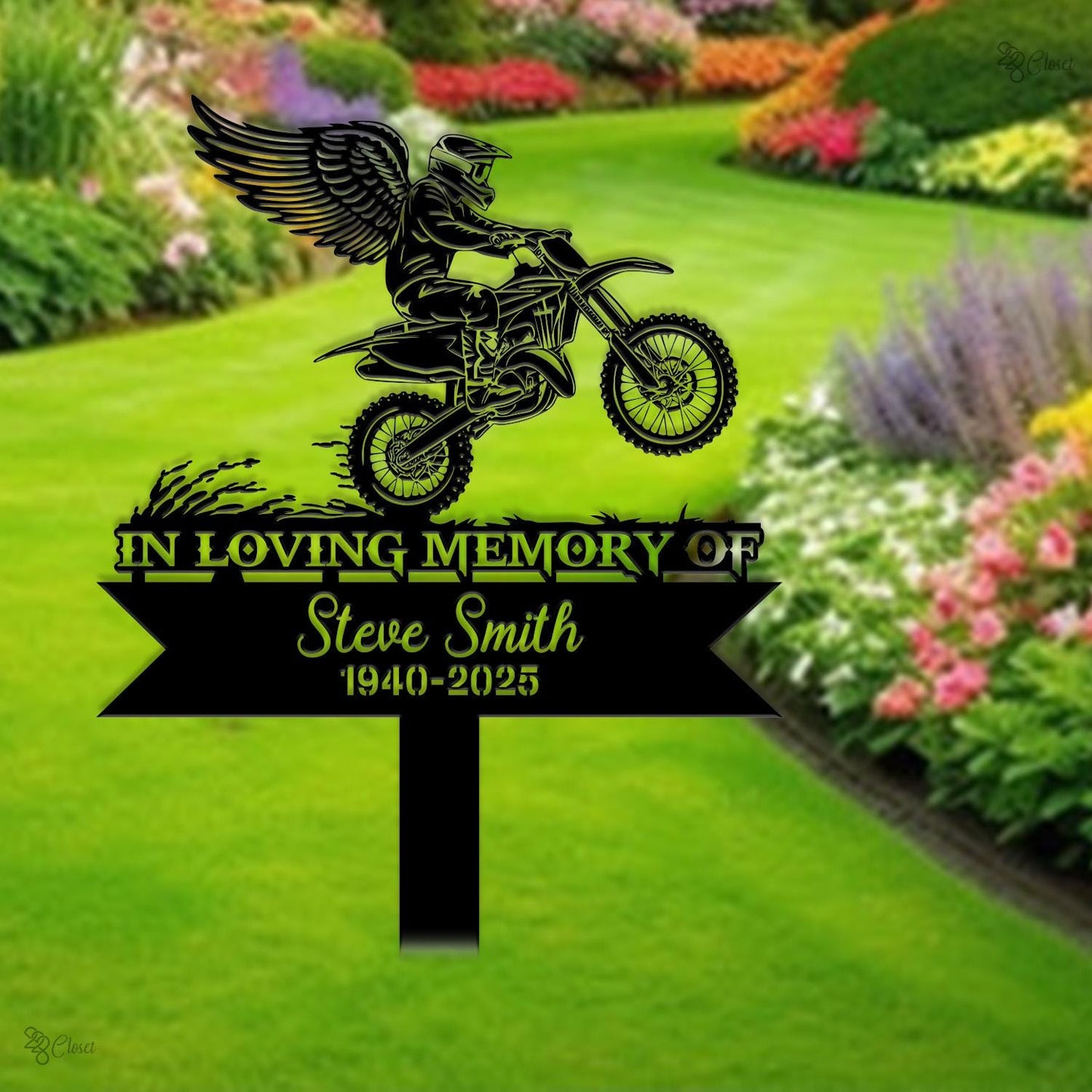 Custom Motocross Memorial Sign Personalized Dirt Bike Grave Marker Motocross Sign Tribute Plaque Dirt Bike Rider Memorial Sign Grave Marker