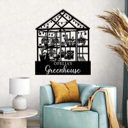 Custom Metal Greenhouse Sign, Personalized Hanging Garden Sign, Backyard Decor, Greenhouse Name Sign, Metal Garden Sign, Garden Decor
