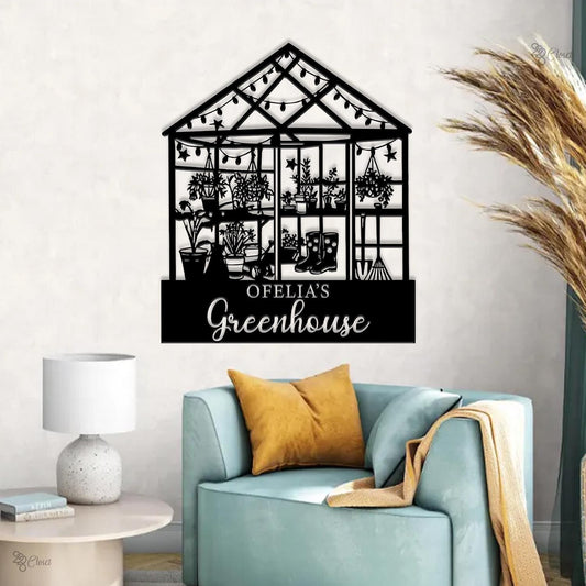Custom Metal Greenhouse Sign, Personalized Hanging Garden Sign, Backyard Decor, Greenhouse Name Sign, Metal Garden Sign, Garden Decor