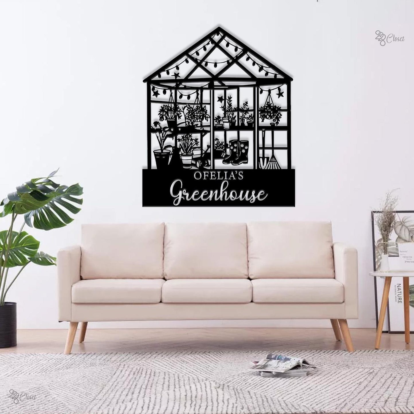Custom Metal Greenhouse Sign, Personalized Hanging Garden Sign, Backyard Decor, Greenhouse Name Sign, Metal Garden Sign, Garden Decor