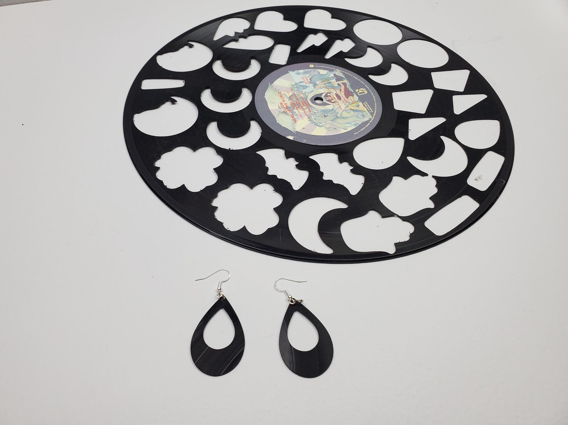 Upcycled Earrings Made From Music Records, Repurposed Rock And Roll Fashion Jewelry, Music Lover Gift, Music Lover Fashion Jewelery