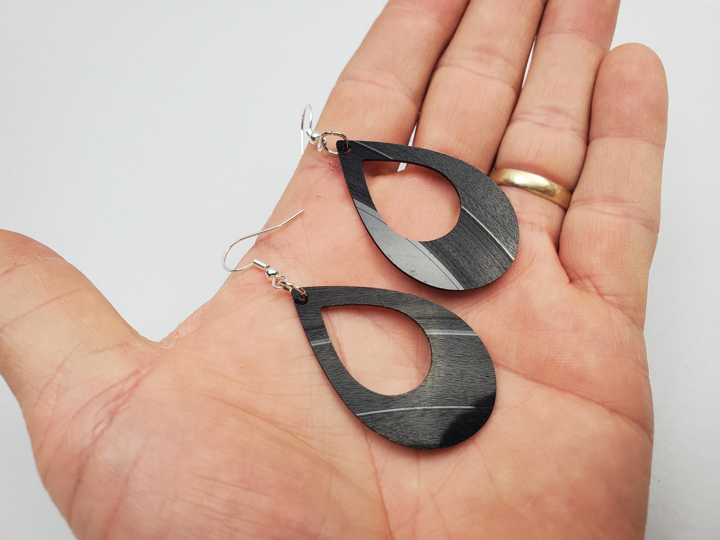 Upcycled Earrings Made From Music Records, Repurposed Rock And Roll Fashion Jewelry, Music Lover Gift, Music Lover Fashion Jewelery