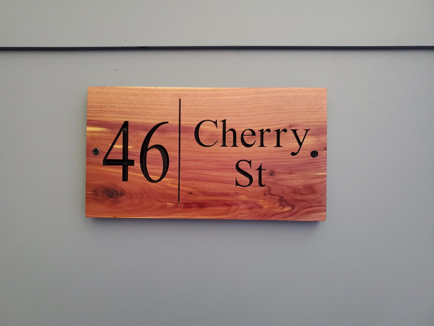 House Address Sign, Carved Wood Street Number Plaque, Custom Wooden Home Address Sign, Personalized Engraved Mahogany Cedar Cypress Hardwood