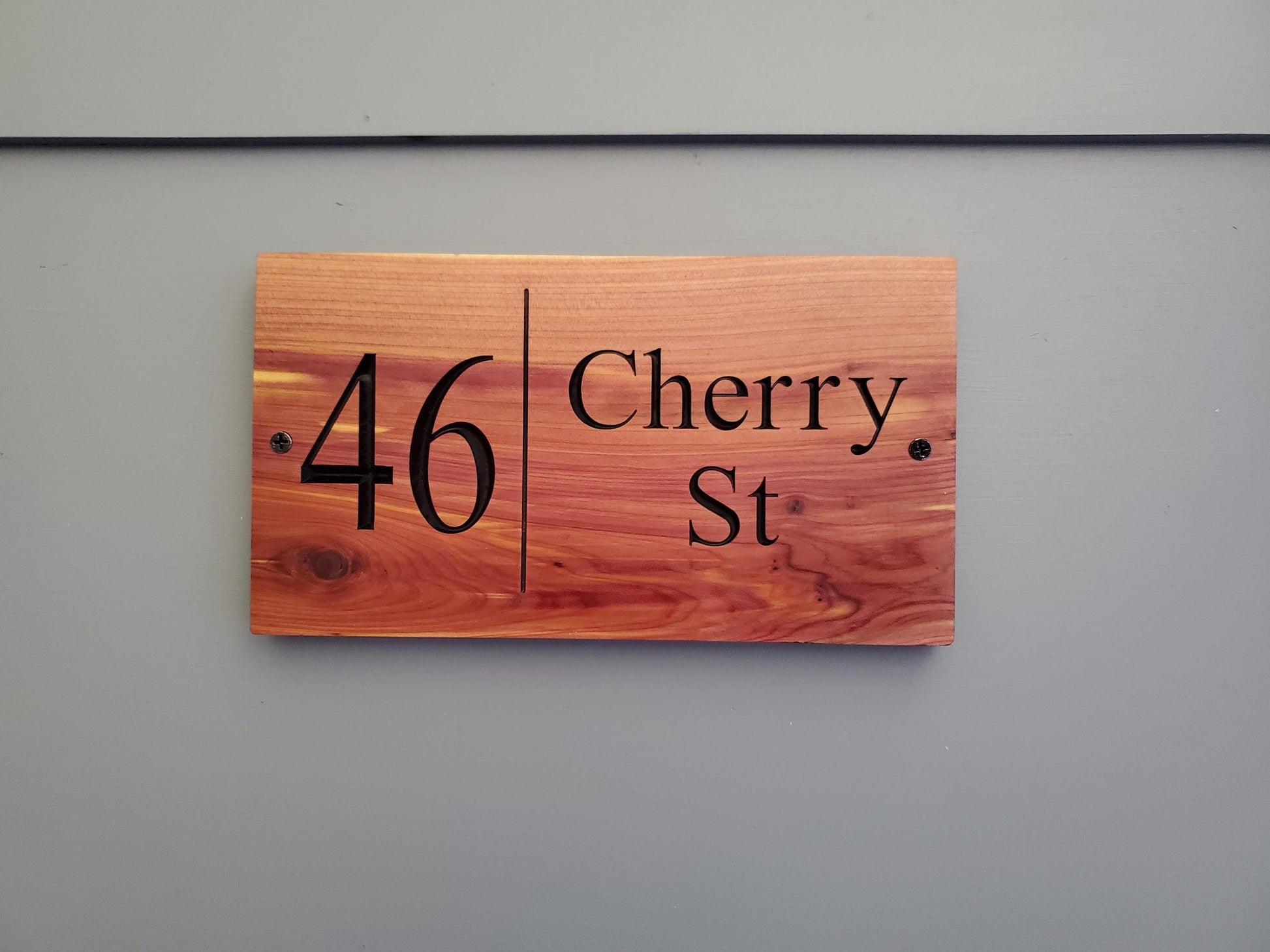 House Address Sign, Carved Wood Street Number Plaque, Custom Wooden Home Address Sign, Personalized Engraved Mahogany Cedar Cypress Hardwood