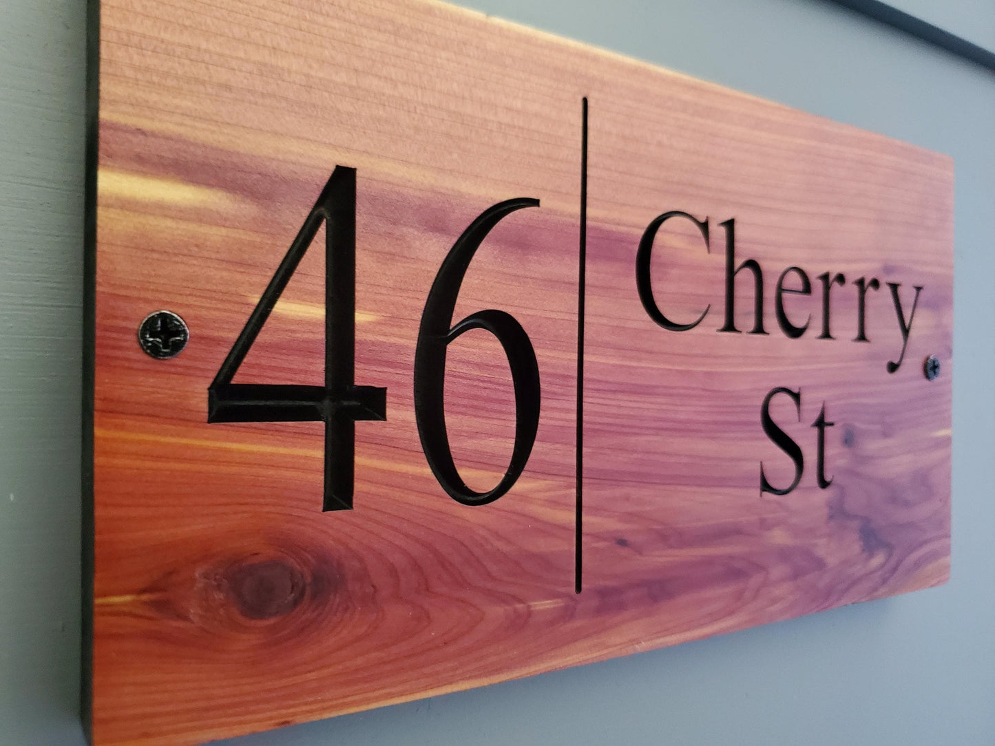 House Address Sign, Carved Wood Street Number Plaque, Custom Wooden Home Address Sign, Personalized Engraved Mahogany Cedar Cypress Hardwood