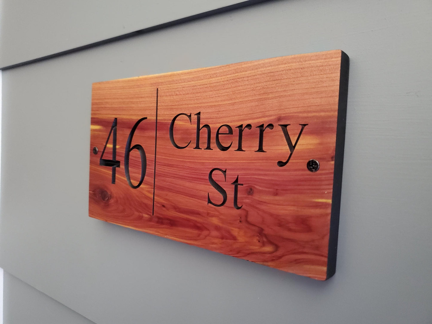 House Address Sign, Carved Wood Street Number Plaque, Custom Wooden Home Address Sign, Personalized Engraved Mahogany Cedar Cypress Hardwood