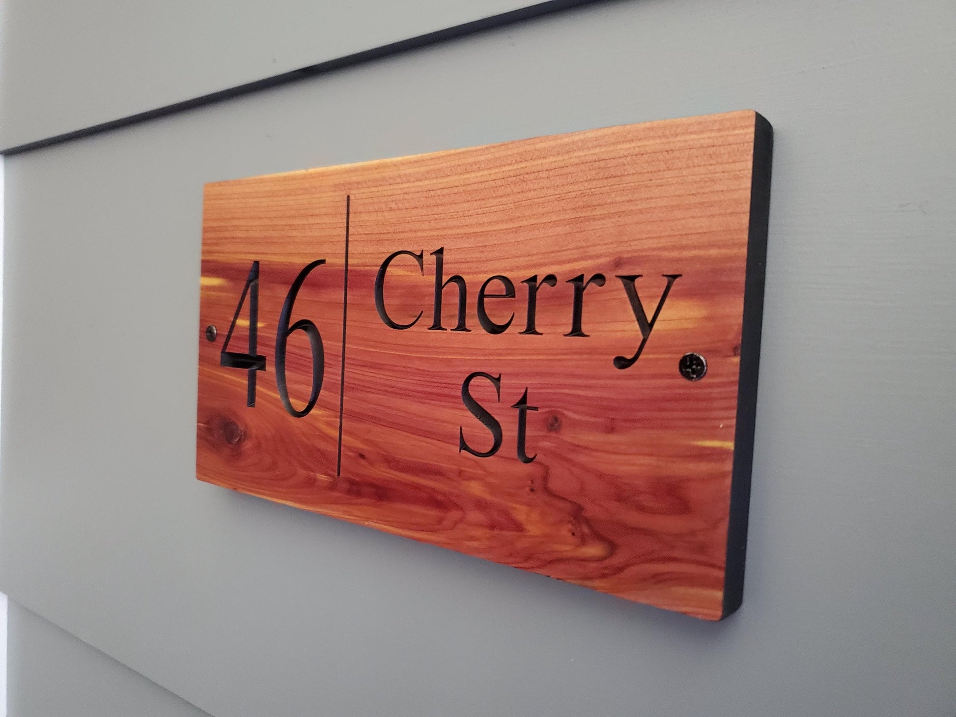 House Address Sign, Carved Wood Street Number Plaque, Custom Wooden Home Address Sign, Personalized Engraved Mahogany Cedar Cypress Hardwood