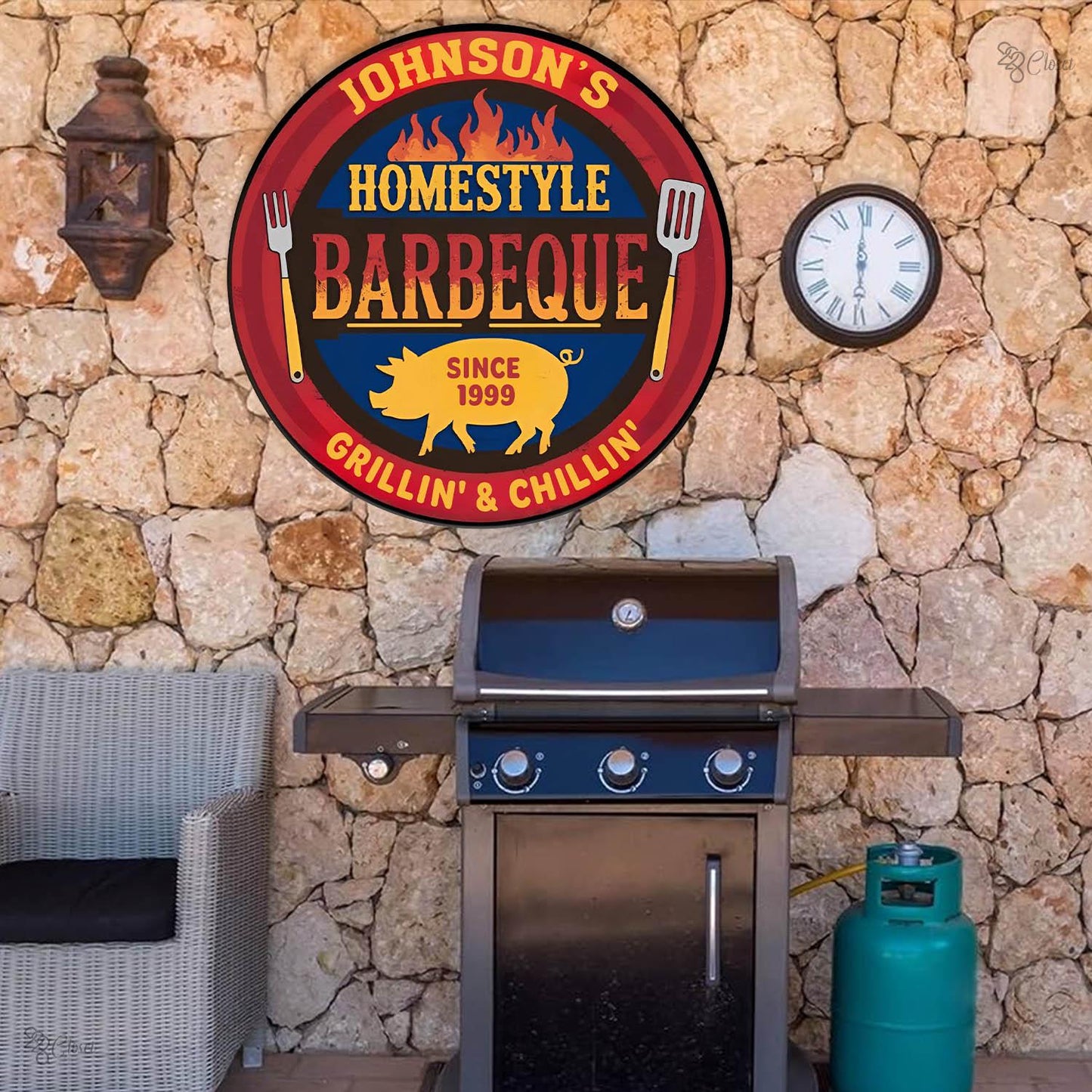Personalized Backyard BBQ Metal Sign Wall Art, BBQ Grill Metal Wall Decor, Dad Gifts, Welcome Sign Metal, Barbecue Sign Outdoor Decoration