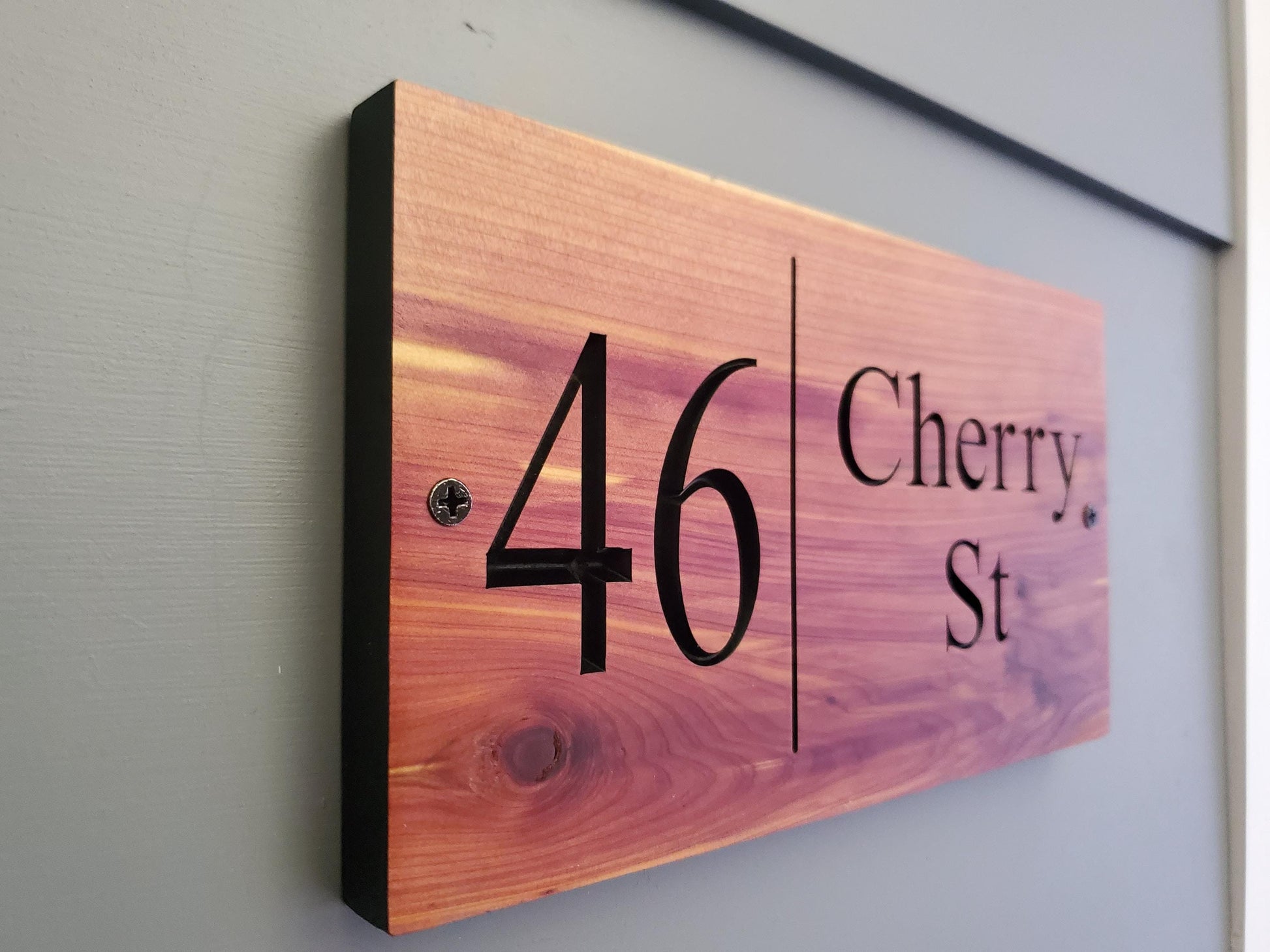House Address Sign, Carved Wood Street Number Plaque, Custom Wooden Home Address Sign, Personalized Engraved Mahogany Cedar Cypress Hardwood