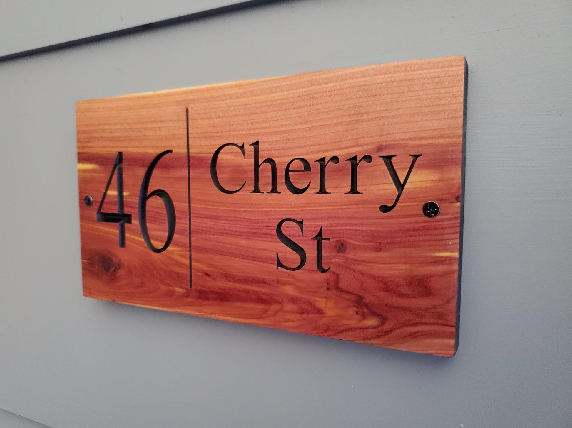 House Address Sign, Carved Wood Street Number Plaque, Custom Wooden Home Address Sign, Personalized Engraved Mahogany Cedar Cypress Hardwood