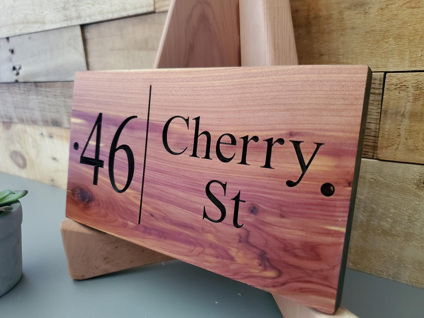 House Address Sign, Carved Wood Street Number Plaque, Custom Wooden Home Address Sign, Personalized Engraved Mahogany Cedar Cypress Hardwood
