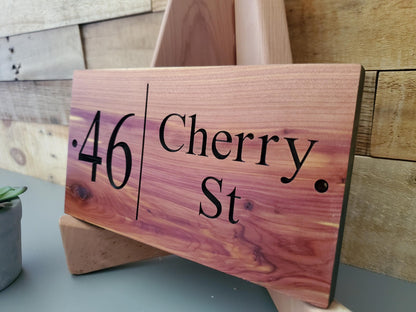 House Address Sign, Carved Wood Street Number Plaque, Custom Wooden Home Address Sign, Personalized Engraved Mahogany Cedar Cypress Hardwood