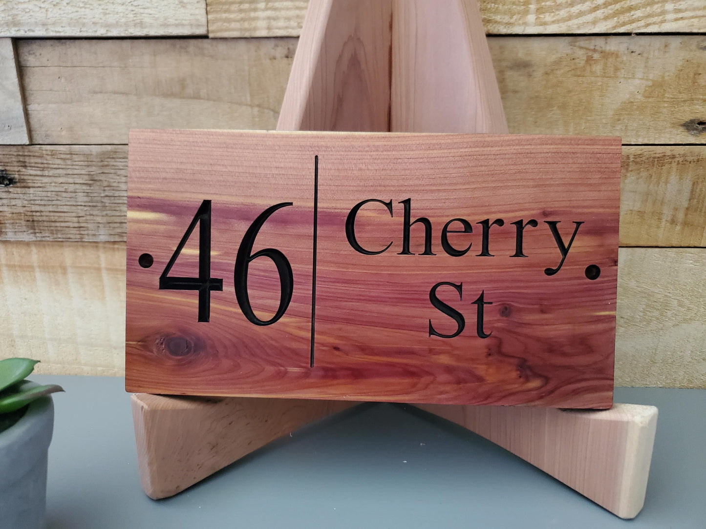 House Address Sign, Carved Wood Street Number Plaque, Custom Wooden Home Address Sign, Personalized Engraved Mahogany Cedar Cypress Hardwood