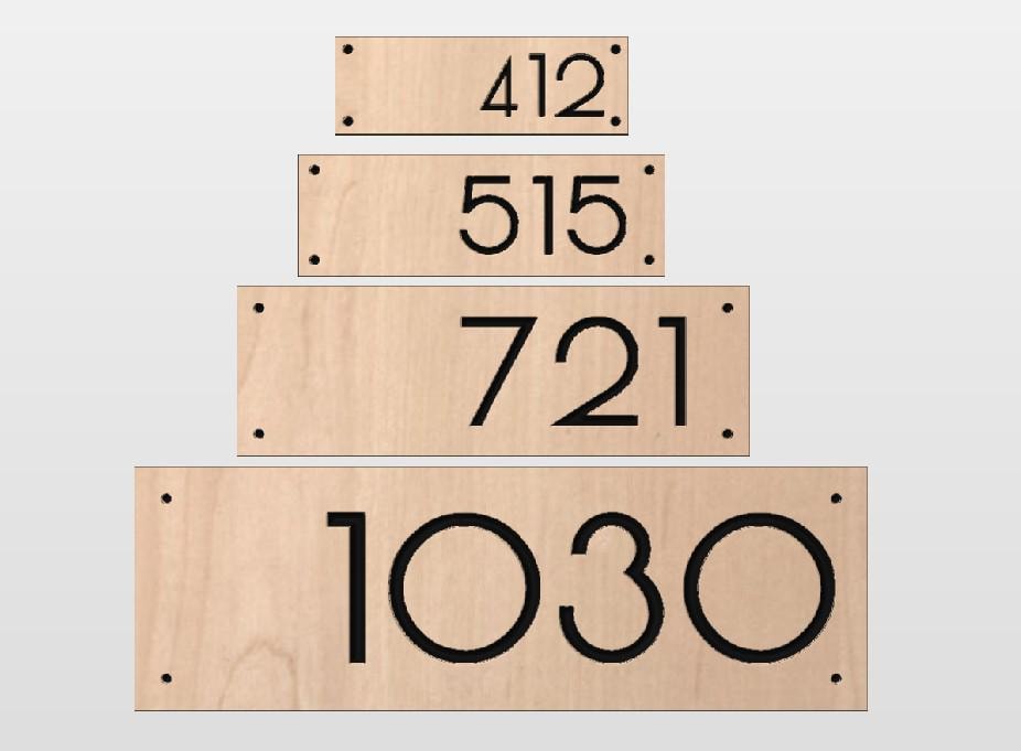 House Street Number Plaque, Modern Off Center Custom Home Sign, Carved Outdoor Wood, Personalized Address Numbers, Business Outside Sign