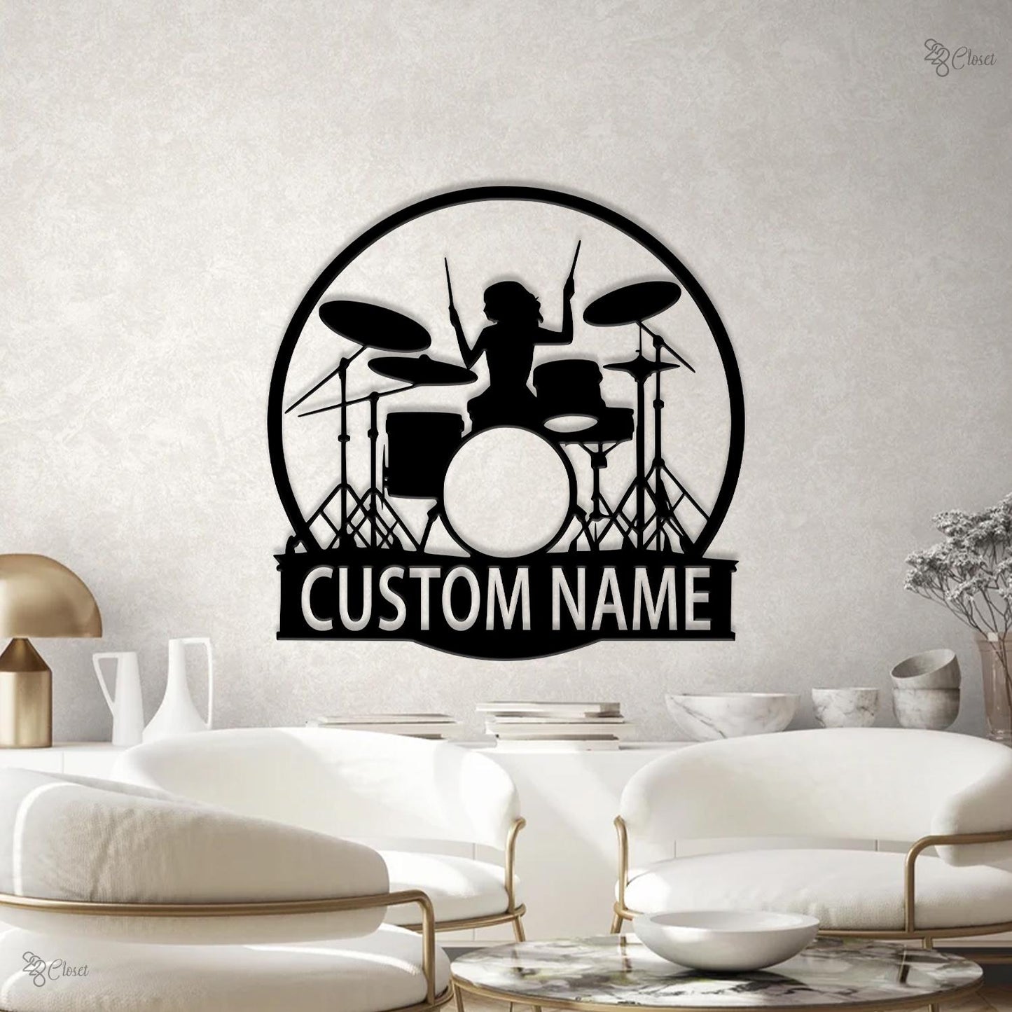Custom Girl Drummer Metal Sign Wall, Drum Metal, Music Room Decor, Female Drummer Sign, Band Room Decor, Female Drummer Sign, Musician gift