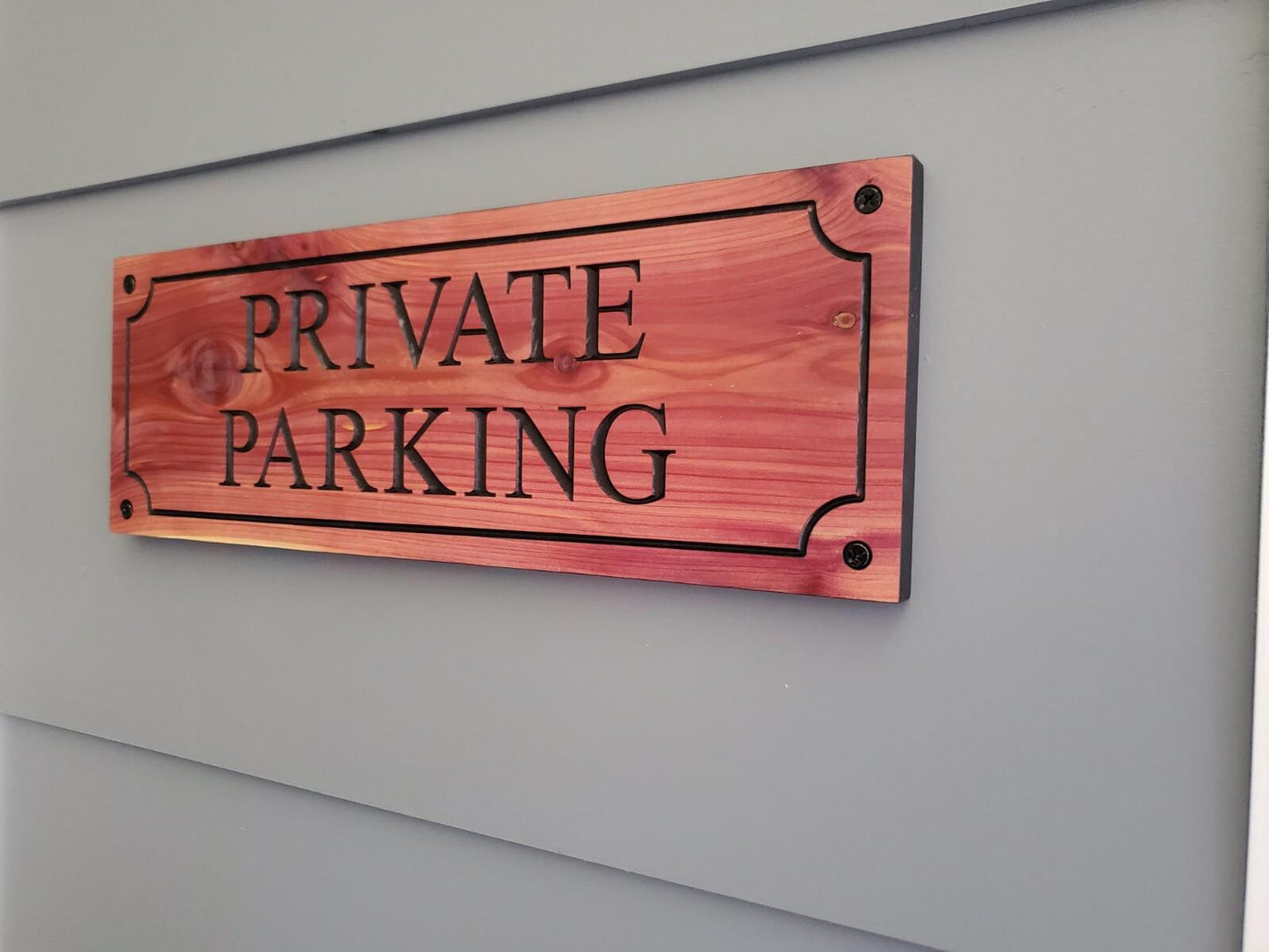 Private Parking Carved Wooden Sign, Outside Private Parking Business Sign, Engraved Exterior Wood, Cedar Cypress Mahogany Private Parking