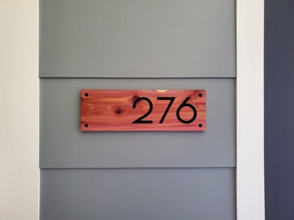 House Street Number Plaque, Modern Off Center Custom Home Sign, Carved Outdoor Wood, Personalized Address Numbers, Business Outside Sign