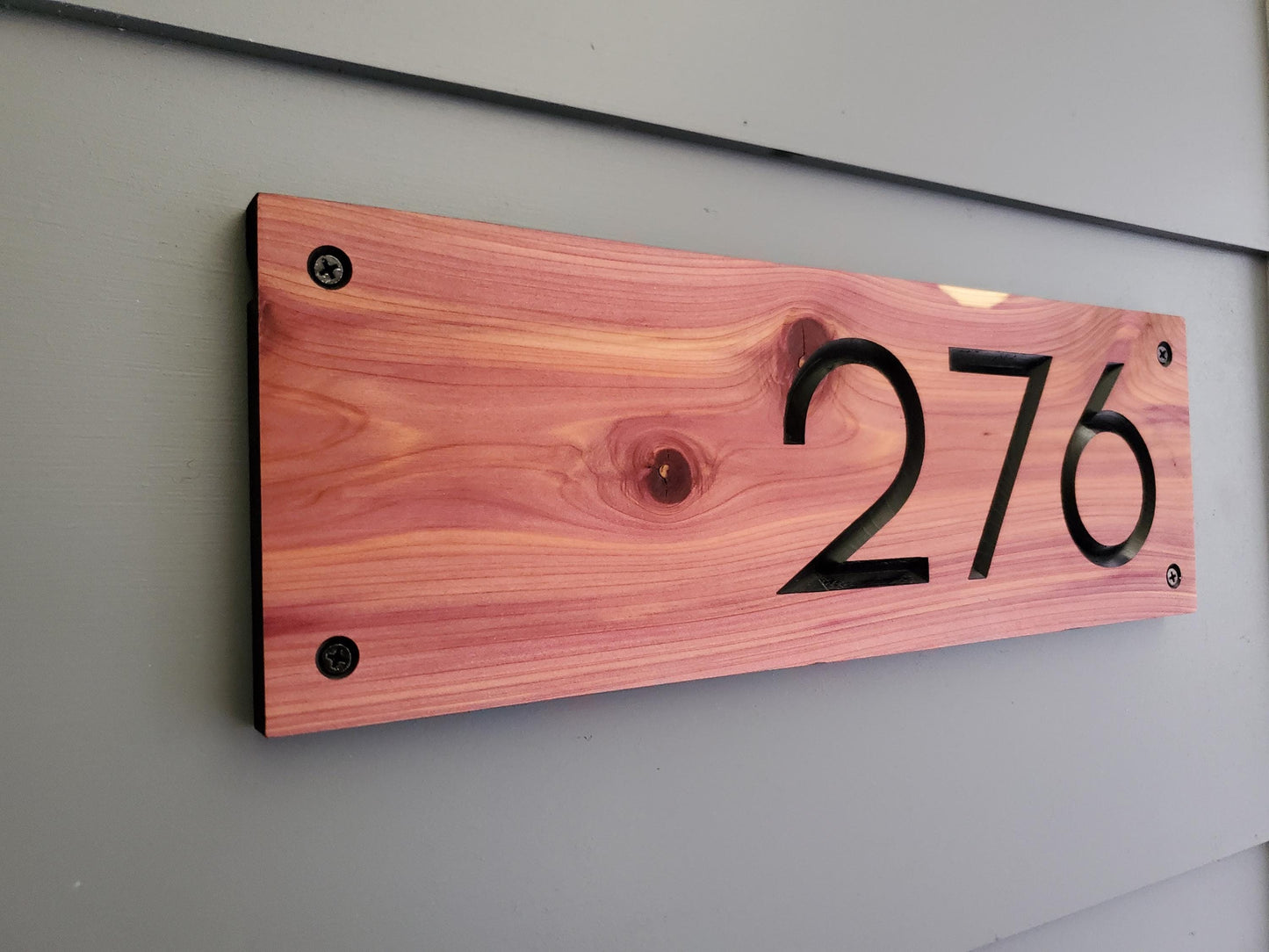 House Street Number Plaque, Modern Off Center Custom Home Sign, Carved Outdoor Wood, Personalized Address Numbers, Business Outside Sign