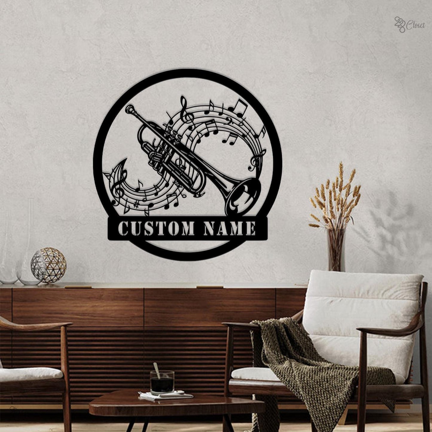 Custom Trumpet Metal, Personalized Music Sign, Musician Gift, Musical Decor, Music Lover Wall,Trumpet Player Custom,Music Teacher,Band Music
