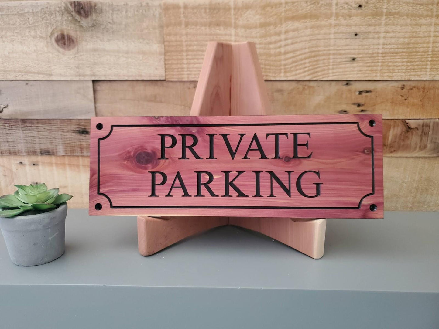 Private Parking Carved Wooden Sign, Outside Private Parking Business Sign, Engraved Exterior Wood, Cedar Cypress Mahogany Private Parking