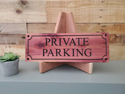 Private Parking Carved Wooden Sign, Outside Private Parking Business Sign, Engraved Exterior Wood, Cedar Cypress Mahogany Private Parking