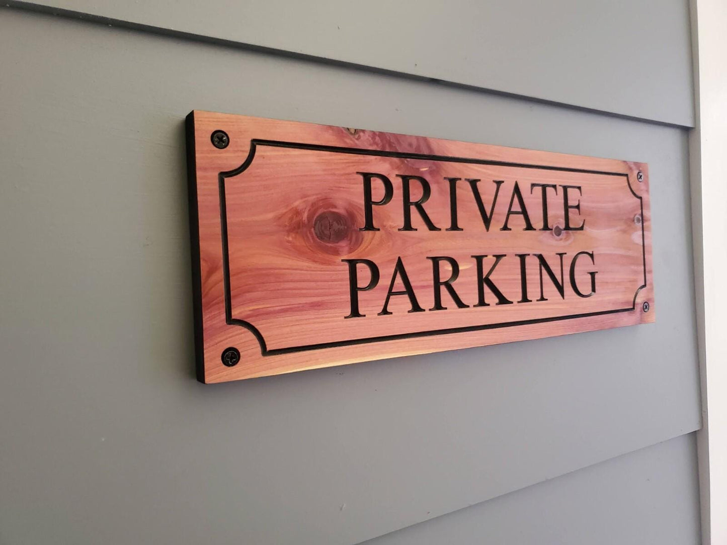 Private Parking Carved Wooden Sign, Outside Private Parking Business Sign, Engraved Exterior Wood, Cedar Cypress Mahogany Private Parking
