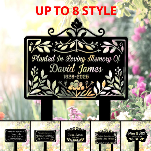 Custom Memorial Garden Sign, Remembrance Sign, Memorial Yard Sign with Flower, Sympathy Gift, Memorial gift, Flower garden sign, Garden sign
