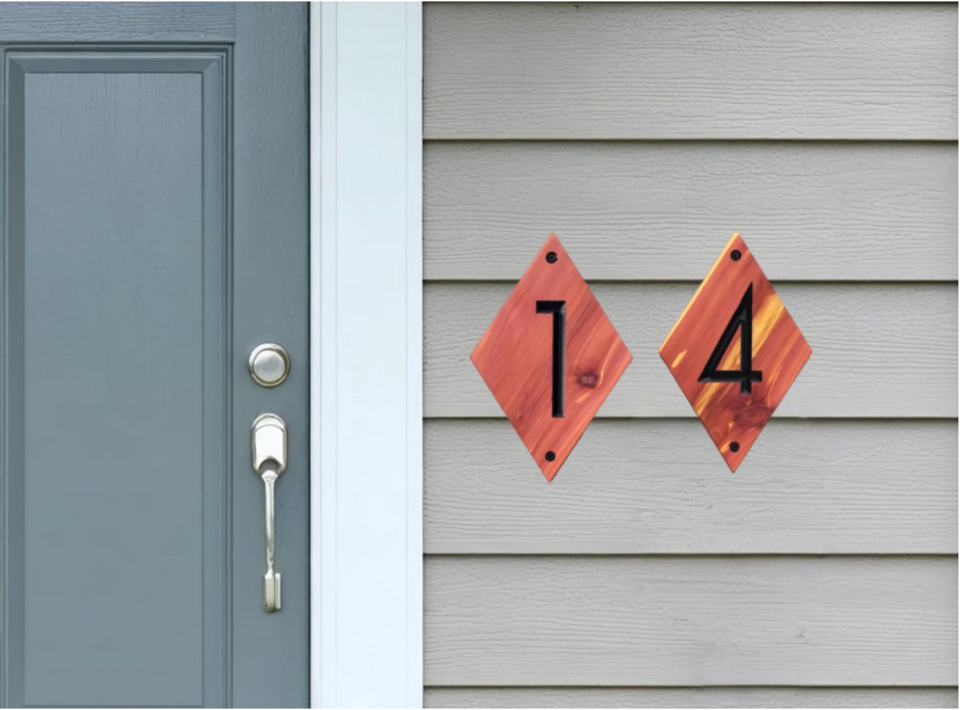 House Street Number Plaque, Custom Modern Home Sign, Diamond Carved Wood, Personalized Home Address Numbers, MCM Condo Business Numbers Sign