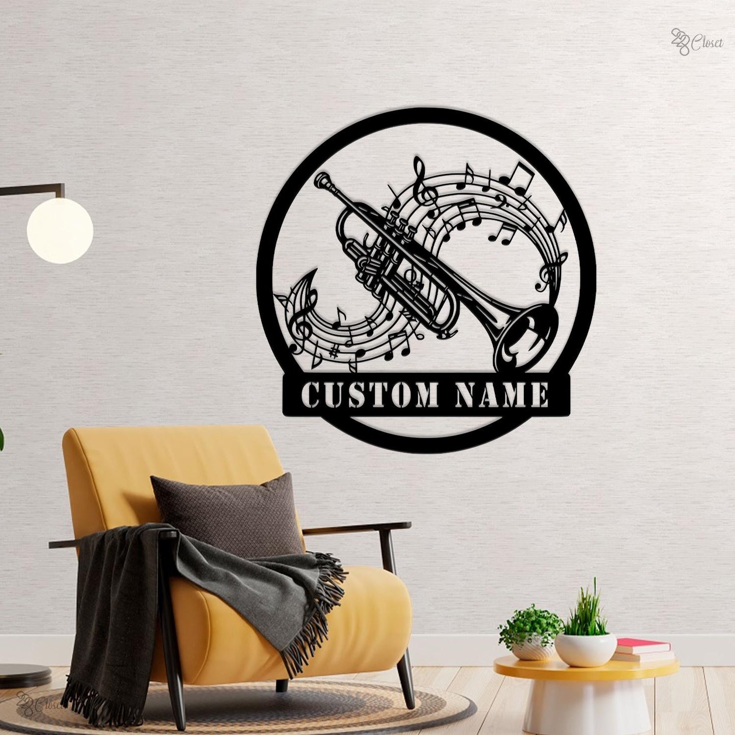 Custom Trumpet Metal, Personalized Music Sign, Musician Gift, Musical Decor, Music Lover Wall,Trumpet Player Custom,Music Teacher,Band Music