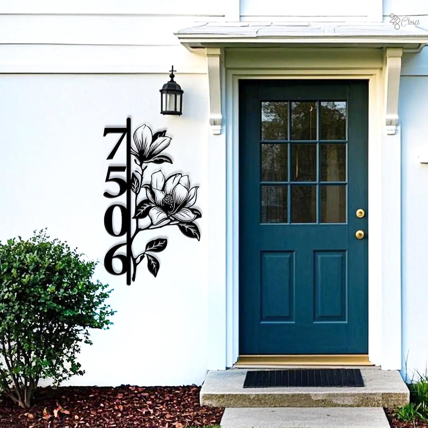 Floral Metal House Number Sign, Custom Vertical Address Sign, Vertical House Number, Gift for family, Address sign, House number, Home decor