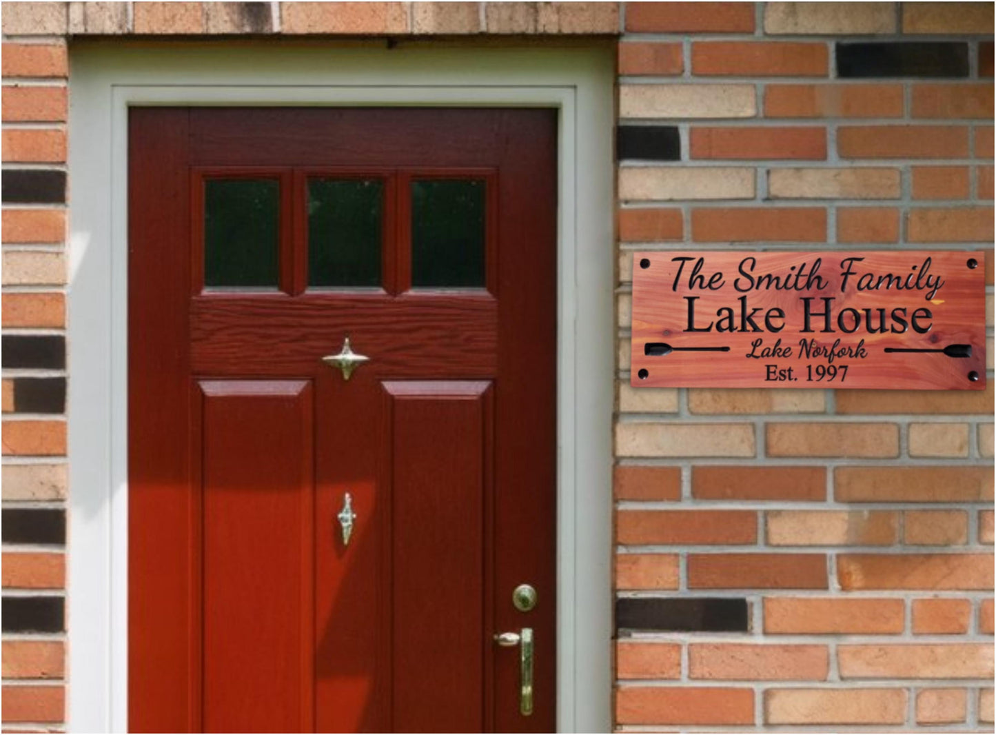 Custom Lake House Sign, Outdoor Personalized Family Name Wooden Plaque, Exterior Interior Lakehouse Décor, Nautical Cabin Retreat Sign
