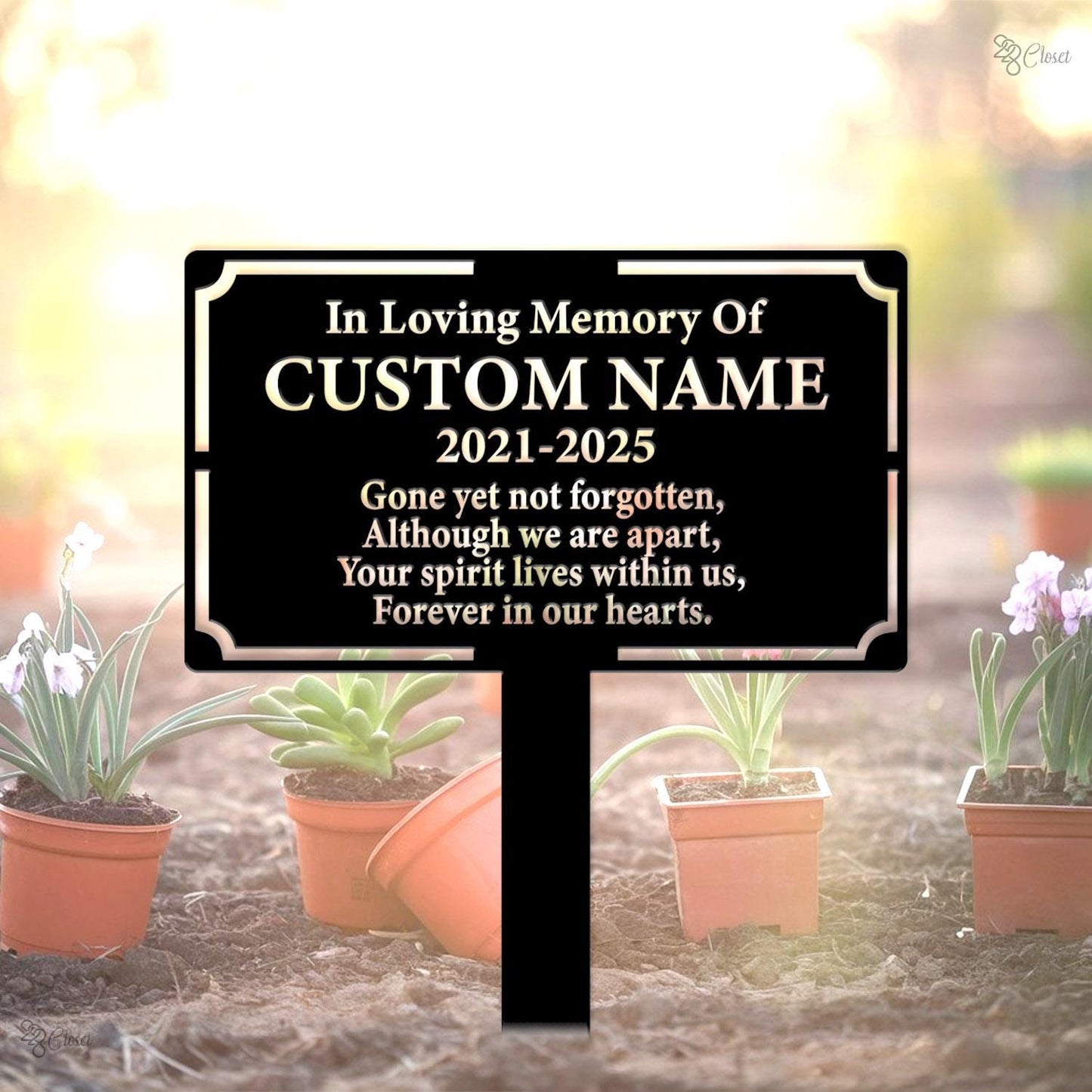 Custom Memorial Garden Sign, Remembrance Sign, Memorial Yard Sign with Flower, Sympathy Gift, Memorial gift, Flower garden sign, Garden sign