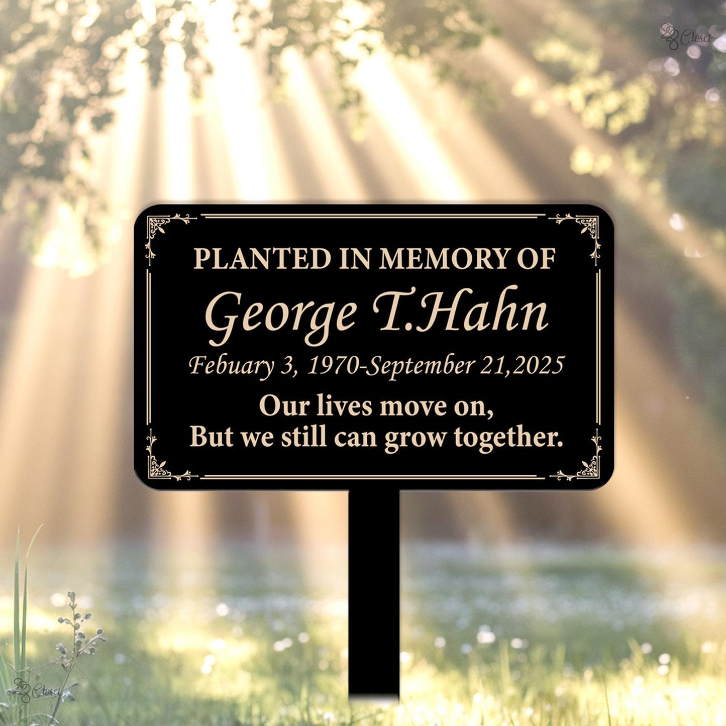 Custom Memorial Garden Sign, Remembrance Sign, Memorial Yard Sign with Flower, Sympathy Gift, Memorial gift, Flower garden sign, Garden sign
