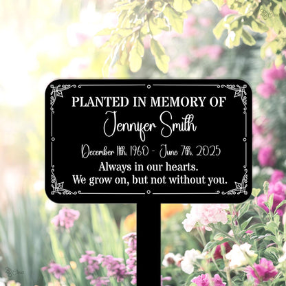 Custom Memorial Garden Sign, Remembrance Sign, Memorial Yard Sign with Flower, Sympathy Gift, Memorial gift, Flower garden sign, Garden sign