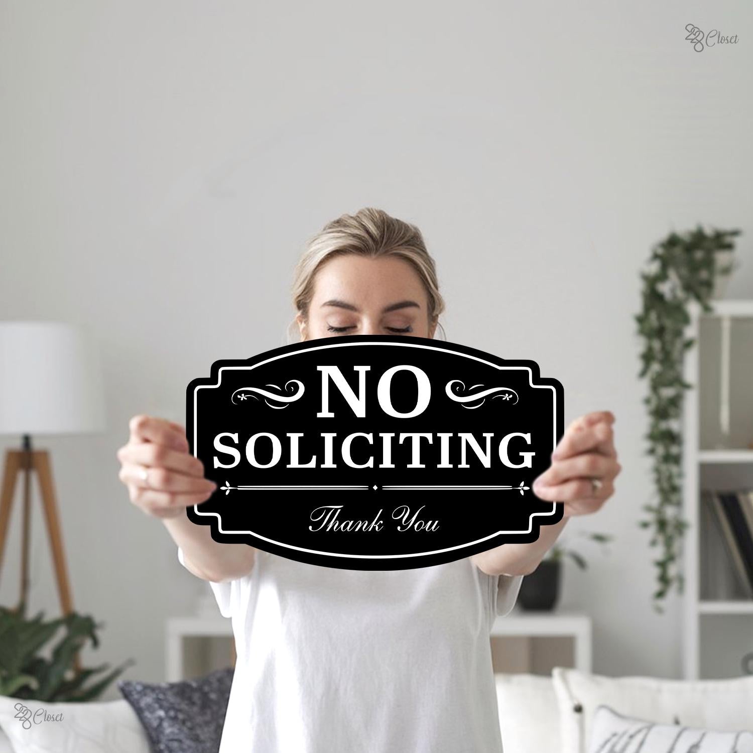 No Soliciting Sign for Yard, Outdoor Front Door Warning Sign, Gift for family, Outdoor Lawn Decor, House Entrance Sign, No soliciting yard