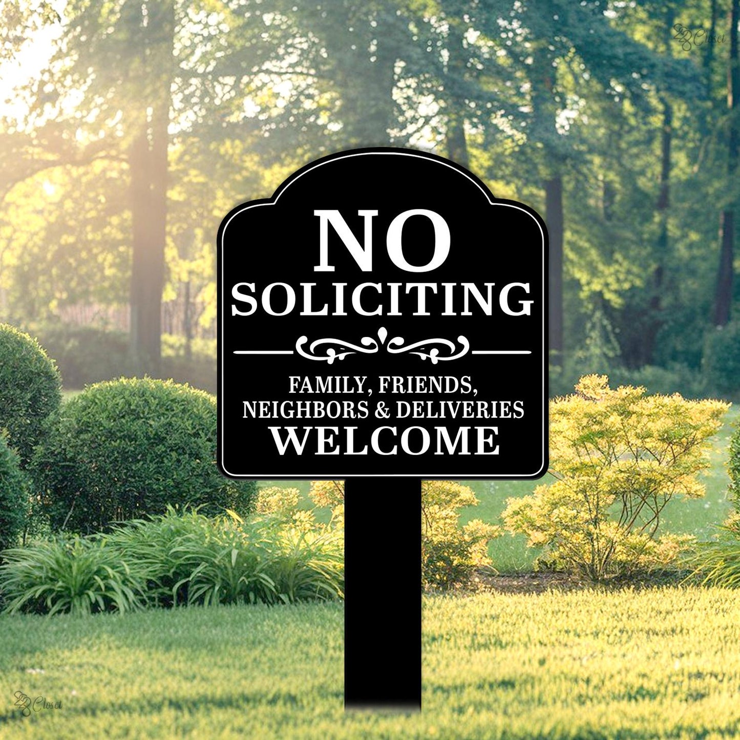 No Soliciting Sign for Yard, Outdoor Front Door Warning Sign, Gift for family, Outdoor Lawn Decor, House Entrance Sign, No soliciting yard