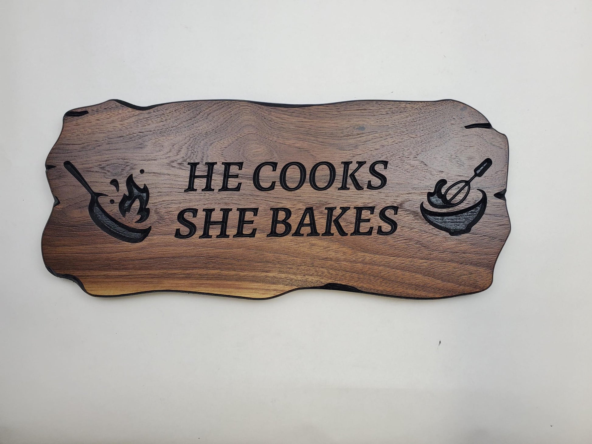 Custom Carved Kitchen Sign Cooking And Baking, Personalized Rustic Wall Art Plaque, CNC Wood Carving Bakers Decor