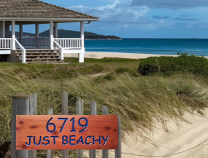 Beach House Address Sign, Custom Coastal Home Street Number Plaque, Carved Wood, Beachfront Property Personalized Sign, Condo Business