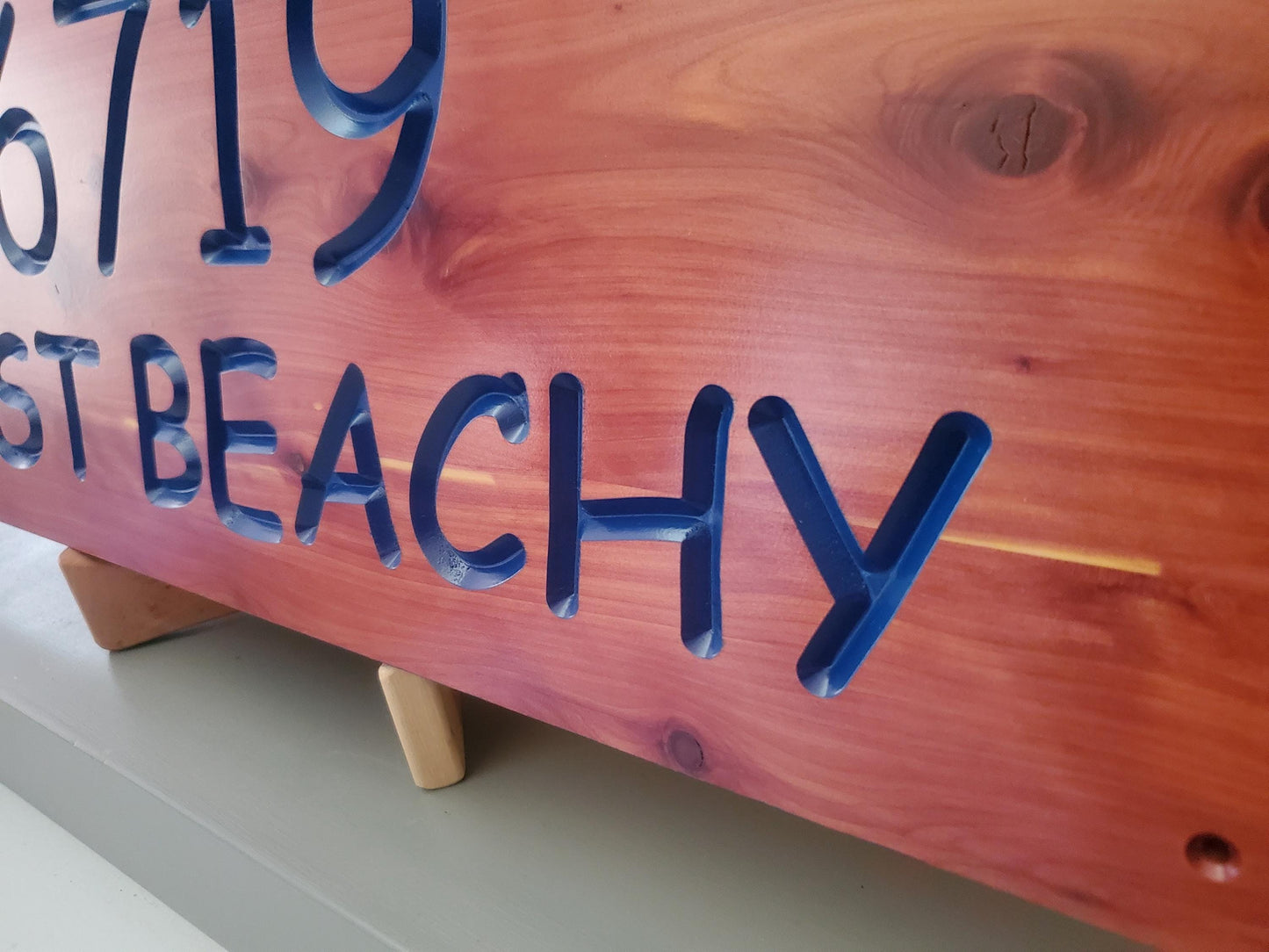 Beach House Address Sign, Custom Coastal Home Street Number Plaque, Carved Wood, Beachfront Property Personalized Sign, Condo Business