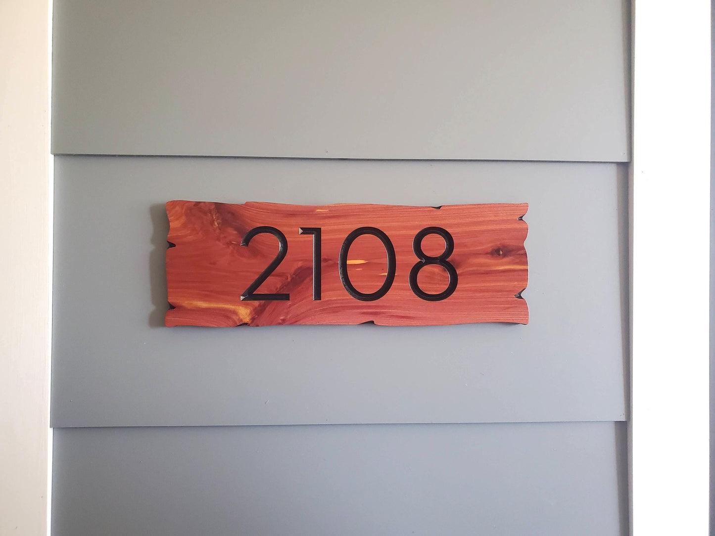 Rustic House Street Number Plaque, Custom Address Sign, Carved Wood Personalized Cabin Home Live Edge Style Sign