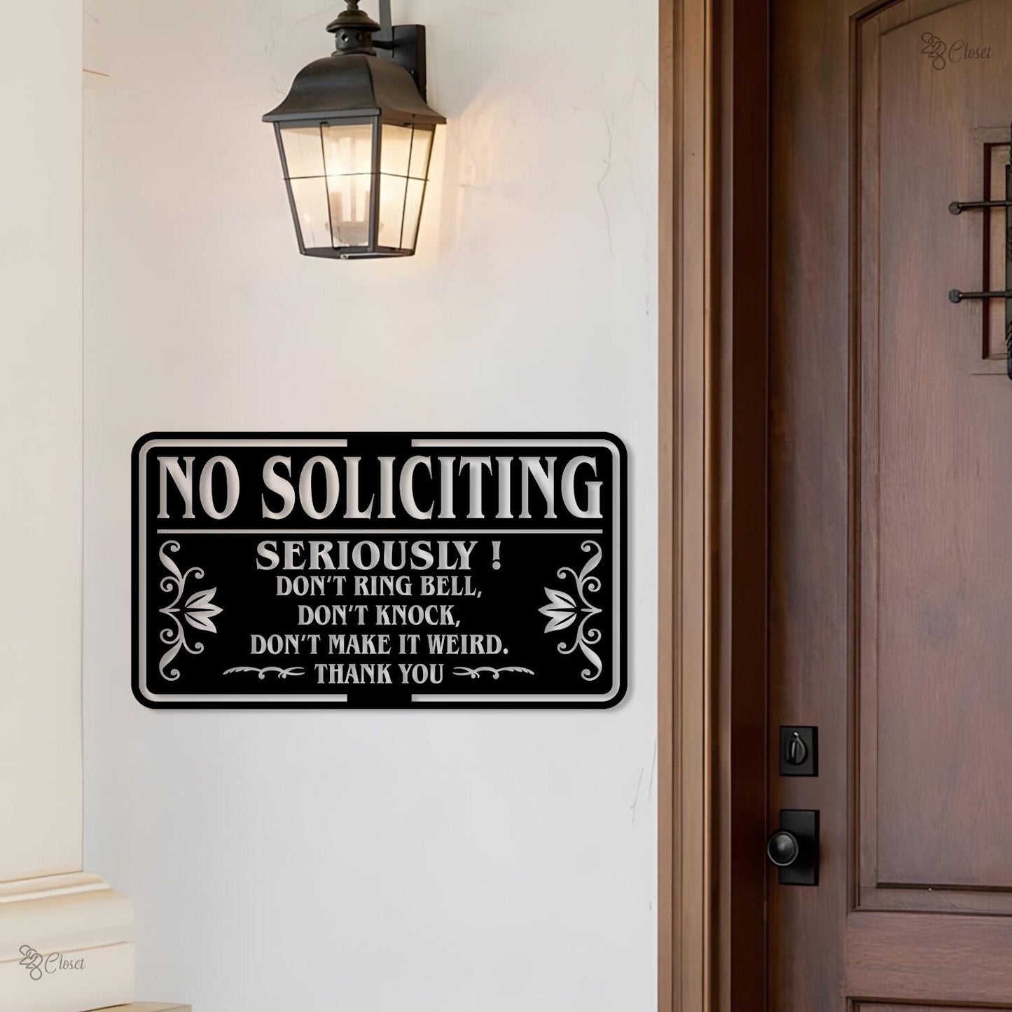 No Soliciting  Metal Sign, Porch Sign, Soliciting Sign, Private Property, No Trespassing Sign, Front Door Decor Home Decor New Home Gifts