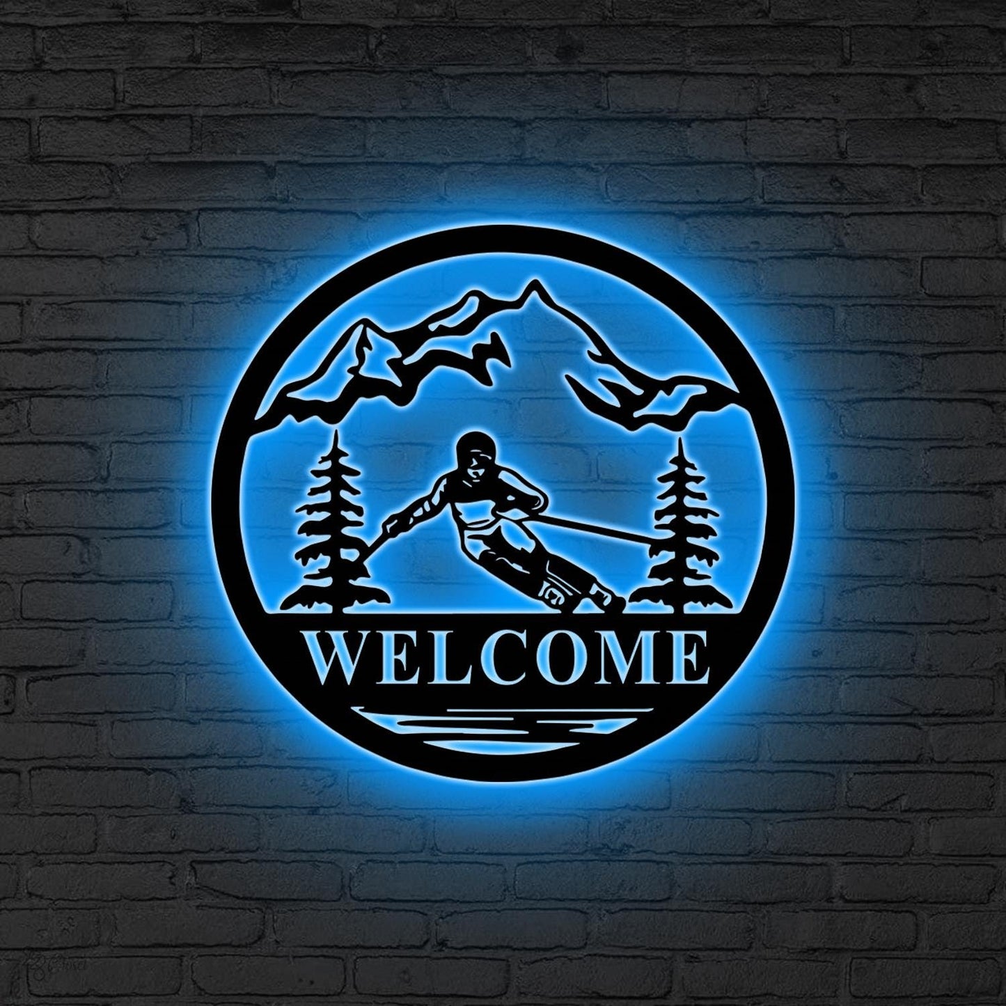 Personalized Ski Lift LED Sign, Custom Ski Couple Wall Art, Man Cave Decor,Ski Lodge Gift,Xmas Gift for Skier,Winter Sport Gift Gift for him